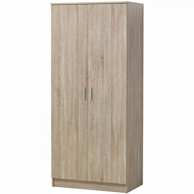 Benutzer definierte natürliche Farbe 2 Türen Melamin Furnier Finish Schränke Holz moderne Garderobe