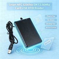 Lector RFID USB de 125Khz y 13.56Mhz, Lector de Tarjetas Inteligentes USB sin Controlador, Dispositivo Emisor de Tarjetas, Sistema de Control de Acceso, Lector de Escritorio