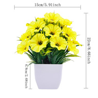 Plantes artificielles en plastique, pot carré, Bonsaï de gloire du matin, verdure en pot 22cm, décoration intérieure/extérieure pour la maison/bureau - Direct Usine