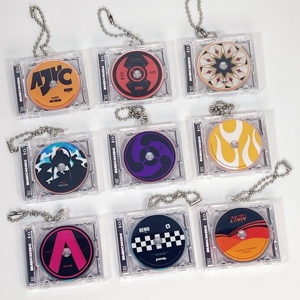 Blank <b>Custom</b> Acrylic Gift Music Cover Diy Keyring Acrylic Empty Dvd Nfc <b>Custom</b> Album Box case <b>Key</b> Chain Disc Jewel - Product Image 6