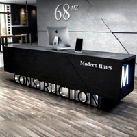 Meubles de bureau, d'hôtel et de salon de beauté sur mesure, comptoir de réception moderne noir, table de réception
