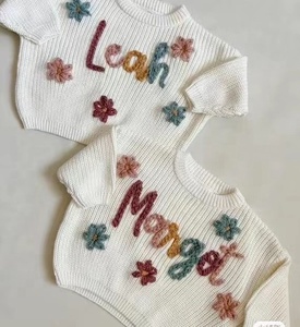 Nhà Máy Thấp Moq Thêu Tay Trẻ Em Của Tên Áo Len Trẻ Em Của Tùy Chỉnh Thêu Áo Len - Product Image 4