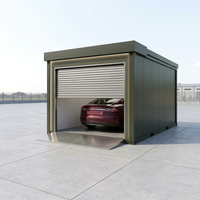 Vente directe : Garage modulaire en acier préfabriqué avec porte à enroulement pour stationnement de voitures, atelier et stockage général sécurisé
