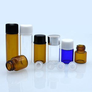 Échantillon gratuit mini 1ml 2 ml 3ml 5ml bouteille d'huiles essentielles en <span class=keywords><strong>ambre</strong></span> 2 ml flacons en <span class=keywords><strong>verre</strong></span> ambré avec réducteurs d'orifice à vis bouchons noirs - Product Image 2