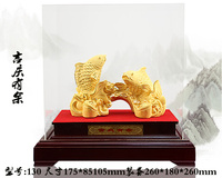 Artesanía Metálica Personalizada de Fábrica, Adornos Decorativos Saludables, Regalos Empresariales, Estatua de Feng Shui, Modelo de Animal, Pez Dorado de 24k