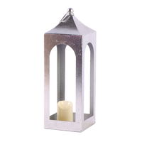 Farol de Hierro y Vidrio Vintage para Ramadán, Portavelas Metálico Islámico para Interiores, Regalo para Ramadán, Eid, Navidad, Hogar, Mezquita, Bodas y Fiestas
