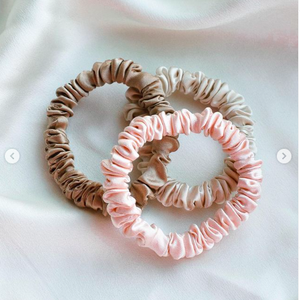 100% Natuurlijke Moerbei Zijde Scrunchies Skinny Elastiekjes Voor Vrouwen Haarbanden 1Cm Puur Zijde Elastische Haarbanden - Product Image 5