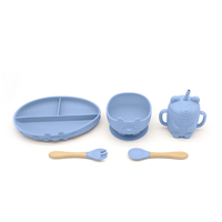 Ensemble de vaisselle coloré personnalisé sans BPA écologique, repas pour enfants, bavoir pour bébé, assiette, bol, tasse, utilisation classique d'aspiration de qualité alimentaire