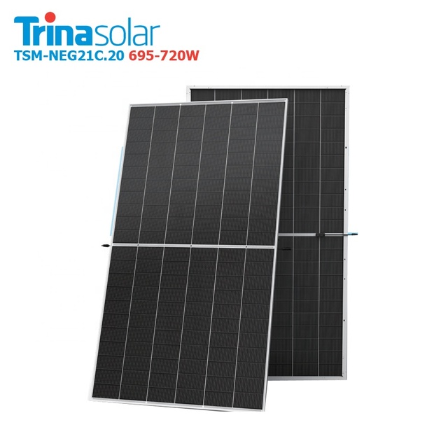 Trina 700W Solar Panels 710W 695W PV Module Bifacial Double Glass TOPCON N-type 715W Solar Panel 720W for Power Station