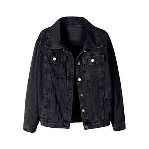 Men's Vintage Denim Jacket Regular Fit Solid Color Button Closure Casual Sweet Autumn Windproof Woven Cotton Fabric Customized - Product Image 1
