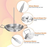 Parrilla Vertical de Acero Inoxidable para Asar Pollo con Bandeja y 3 Accesorios, Rejilla Desmontable con Cepillo