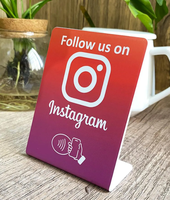 Support Instagram en acrylique tactile personnalisé, panneau de bureau NFC pour les réseaux sociaux, plaque de bureau personnalisée