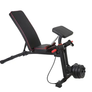 Multi función pecho formación silla plegable sentarse abs prensa plana Banco gimnasio ejercicio peso ajustable mancuernas de banco