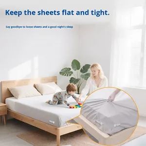 4 gói có thể gập lại chống trượt kim-Miễn phí vô hình tấm ga trải giường chăn che bốn góc sửa chữa kẹp phong cách mới bộ đồ giường - Product Image 2