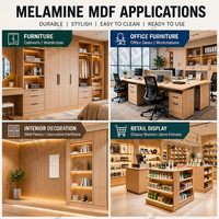 Panneau MDF mélaminé décoratif de haute qualité, panneau de fibres à densité moyenne, 18 mm, mélaminé blanc pour la conception de meubles sur mesure