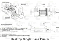 Pequeñas empresas de velocidad rápida automática de inyección de tinta CMYK A4 vasos de papel cajas de Pizza impresora de cuero de granja 3 cabezales impresora de un solo paso