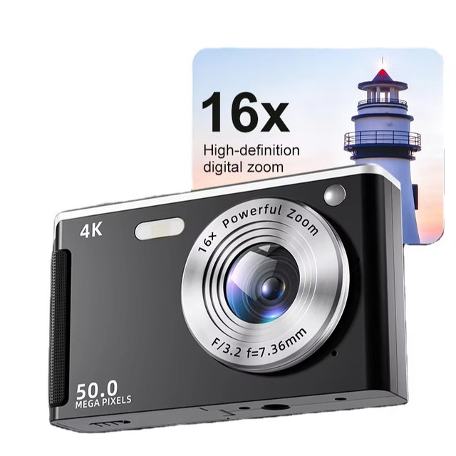 Digital Camera 4K 50MP Autofocus 2.8 Inch Screen 7.1x-16x Optical Zoom Fill Light Anti-Shake Compact Camera OEM ODM