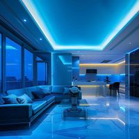 5MM 400LEDs/M buz mavi esnek COB LED şerit işık peyzaj & ev DIY aydınlatma için uzaktan kumanda ile kesilebilir dohome