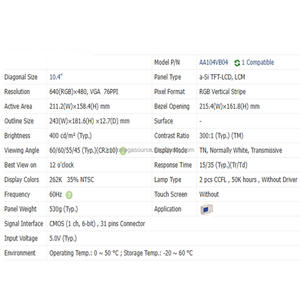 Écran LCD TFT AA104VB04 10,4 pouces 640*480 neuf d'origine, module d'écran LCD, écran d'affichage LCD, panneau LCD TFT en stock - Product Image 3