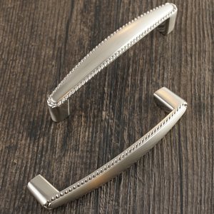 Poignées de meuble en alliage de zinc nickel satiné brossé, poignées de tiroir à bordure en corde pour armoires de cuisine, commodes, penderies, salles de bain - Product Image 3