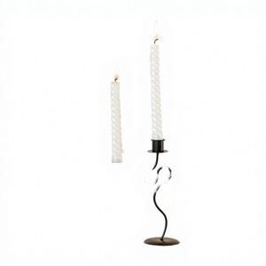 Hermoso Portavelas de Hierro Curvo, Decoración para el Hogar, San Valentín, Par de Portavelas Cónicos - Product Image 3