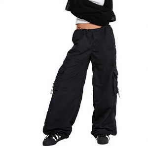 Custom Women's High Waist Cargo Trousers Fashion Loose Fit Multi Pocket Cargo Pants for Outdoor Casual Daily Wear Wholesale - Product Image 1