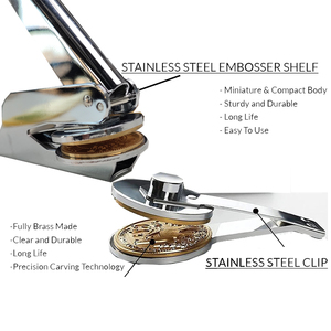 Embosser Sticker Giấy Chứng Nhận Con Dấu Cá Nhân Logo Kim Loại Xử Lý Cá Nhân Tùy Chỉnh Logo Dập Nổi Con Dấu Tem Khô Con Dấu Tem - Product Image 2