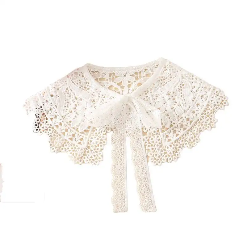 Hot sale fashion white hollowed out water-soluble lace shawl female cloak neck collar false collar