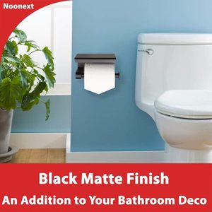 Soporte de papel higiénico de metal elegante de alta durabilidad con revestimiento a prueba de herrumbre y soporte de pared para almacenamiento organizado en el baño - Product Image 6