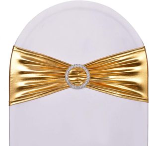Fundas Elásticas Doradas para Sillas con Hebilla para Navidad, Bodas, Fiestas, Banquetes, Celebraciones, Baby Showers y Eventos - Product Image 1