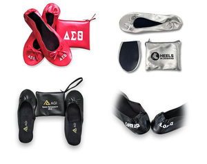 Женская складная дорожная балетная обувь без шнуровки на плоской подошве - Product Image 5