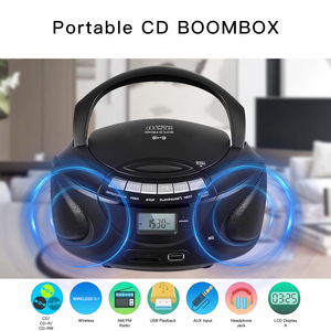 Mini lecteur <span class=keywords><strong>CD</strong></span> portable haute fidélité AM/FM à chargement par le haut avec haut-parleur intégré, <span class=keywords><strong>radio</strong></span> FM MP3, boombox en plastique - Product Image 3
