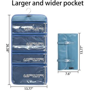 <b>Foldable</b> Clear Hanging Toiletry <b>Bag</b> Cosmetic Organizer Storage Bathroom Use - Product Image 2