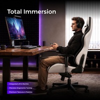 Chaise de bureau ergonomique haut de gamme en cuir PVC, pivotante à 360 degrés, moderne, blanche, réglable en hauteur, pour jeux et ordinateur (OEM/ODM)