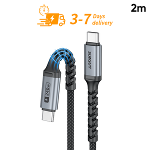 Ready to Ship SUNGUY CE Certified USB C 240W 2m Fast Charging Power Cable USB Data Cable for Mobile Phone and Car - Product Image 1