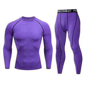 Completo <span class=keywords><strong>fitness</strong></span> da <span class=keywords><strong>uomo</strong></span> colorato con maniche a compressione traspiranti ed elasticizzate, pantaloni lunghi e calzini, ideale come base per basket e yoga - Product Image 5