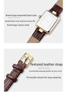 <span class=keywords><strong>Montre</strong></span>-Bracelet Carrée <span class=keywords><strong>Femme</strong></span> de Haute Qualité 1905, Mouvement Japonais Personnalisé, <span class=keywords><strong>Montre</strong></span> à Quartz en Cuir pour Dames, Jolies Montres Filles - Product Image 6