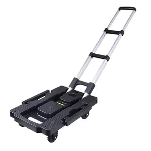 Portable Folding Grocery Hand Cart 200kg Load Widened Trolley Design Easy Transportation Shopping Foldable Plastic Hand Truck