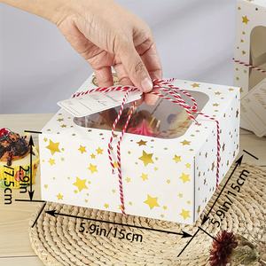 <span class=keywords><strong>Sweety</strong></span> papier blanc alimentaire Cookie Macaron Cupcake Box emballage Mini gâteau beignet fête mariage boîte avec fenêtre transparente - Product Image 2