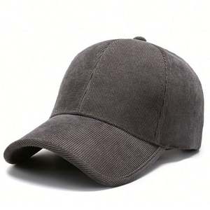 Gorra de béisbol negra de moda para hombre y mujer, gorra deportiva ligera informal de pana para primavera y otoño - Product Image 4