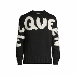 Suéter de <span class=keywords><strong>punto</strong></span> de moda de diseñador con logotipo personalizado, prendas de <span class=keywords><strong>punto</strong></span> de <span class=keywords><strong>manga</strong></span> larga con letras Jacquard, suéteres de <span class=keywords><strong>punto</strong></span> de lana para hombre - Product Image 1
