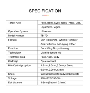 Appareil Hifu 7D portable pour usage facial et vaginal, resserrement vaginal, resserrement cutané, pour usage <span class=keywords><strong>clinique</strong></span>, <span class=keywords><strong>brosse</strong></span> de nettoyage - Product Image 3