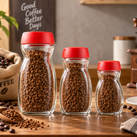 Bocaux en verre transparents pour café instantané, scellés sous vide, avec couvercle à vis, 200ml, 400ml, 800ml, 870ml