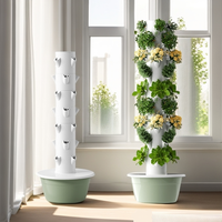 Système de culture hydroponique sans sol durable en ABS avec pompe d'irrigation, kit de tour aéroponique de jardin vertical à 7 niveaux