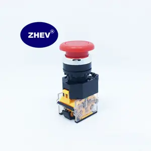 M22 LA38-11M Mushroom Momentary Push Switch With Red Button 2NO