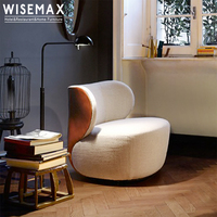 WISEMAX MÖBEL Moderner Leder-Stoff Boden-Akzentstuhl Couch Luxus Wohnzimmer Einzelsofa Hotel Freizeit Sessel