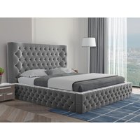 Offre Spéciale moderne de luxe généreux King Queen tissu de lit de rangement 1.8 m double avec lit à pois