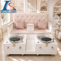 Salon de beauté professionnel double manucure chaises de pédicure luxe moderne chaises de pédicure pas de plomberie avec bol