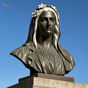Religioso al aire libre decoración grande Metal latón fundido hermosa <span class=keywords><strong>Inmaculada</strong></span> tamaño real Virgen María y sosteniendo Jesús estatua de busto de bronce - Product Image 3