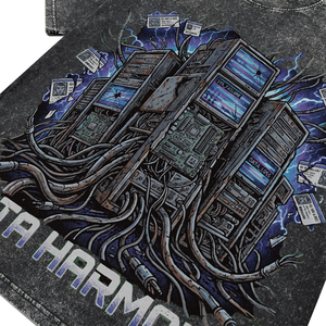 Camisetas de Hombre con Estampado Personalizado, Lavado Ácido, Teñido de Prenda, Manga Corta Casual, Cuello Redondo, Corte Regular, Diseño de Algodón, Logotipo Frontal - Product Image 4